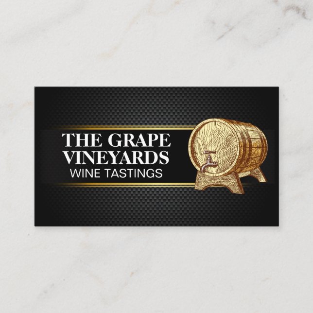 Holzweinfähle | Muster für schwarze Kohlenstofffas Visitenkarte (Vorderseite)