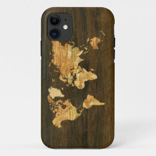 Holzweltkarte Case-Mate iPhone Hülle