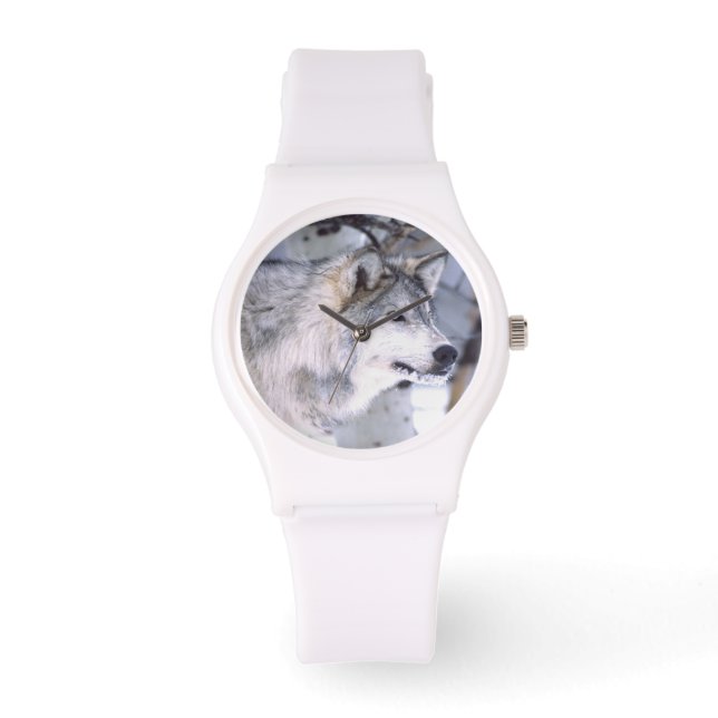 Holzwolf, Canis lupus, Film Animal Utah Armbanduhr (Vorderseite)
