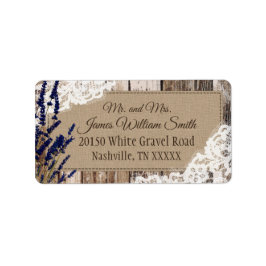 Holzwolle und Spitzen-Rustikale Hochzeitsmarke Adressaufkleber