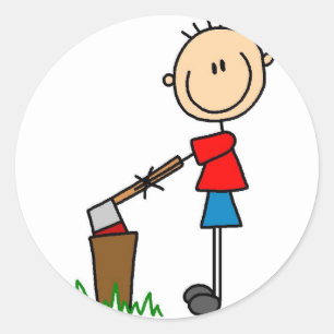 Holzwolzkleber Runder Aufkleber