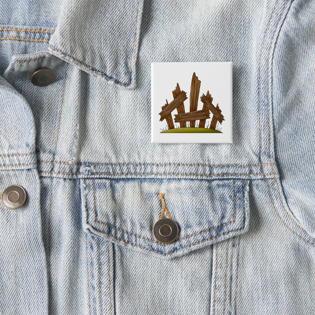 Holzzaun gebrochen Rustikaler Bauernhof Button (Von Creator hochgeladen)