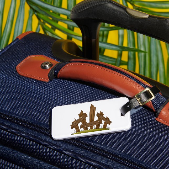 Holzzaun gebrochen Rustikaler Bauernhof Gepäckanhänger (Von Creator hochgeladen)