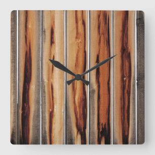 Holzzaun Textur Cool einzigartig Quadratische Wanduhr