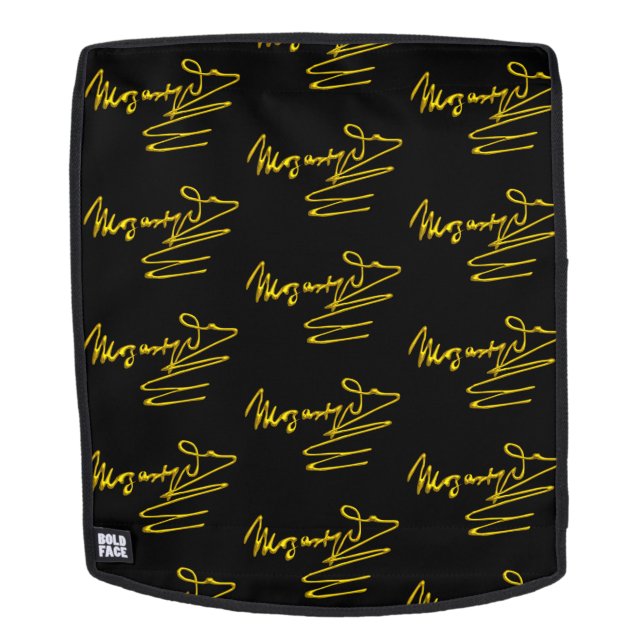 HOMAGE TO MOZART 3D Gold Signature Composer Black Rucksack (Abnehmbare Front)