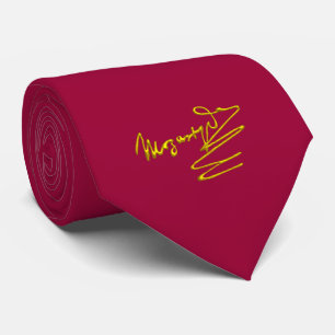 HOMAGE TO MOZART Gold Signature of Composer Red Krawatte