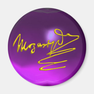 HOMAGE TO MOZART Goldsignatur des Komponisten Lila Magnet