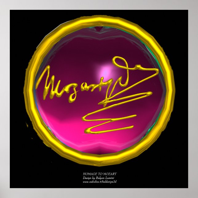 HOMAGE TO MOZART, rosa Amethyst kolossale Größe Poster (Vorne)