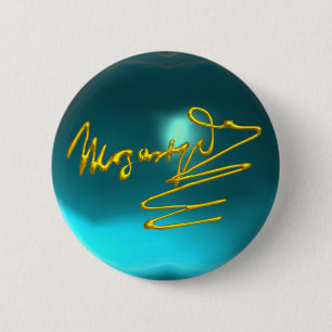HOMAL BIS MOZART, blaues Aquamarin Button