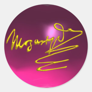 HOMAL BIS MOZART, rosa lila Amethyste Runder Aufkleber