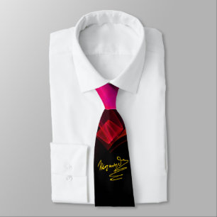 HOMAL ZU MOZART, /Pink Fuchsia Red Fraktal Wirbel Krawatte