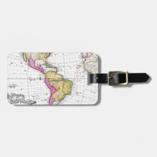 Homann Erbkarte 1746 von Südnordamerika Gepäckanhänger