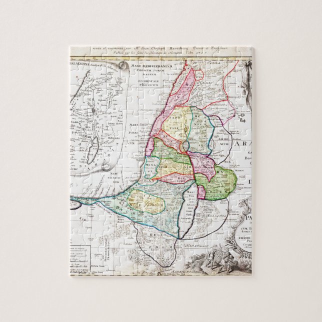 Homann Erbkarte 1750 von Israel Palästina heilig Puzzle (Vertikal)