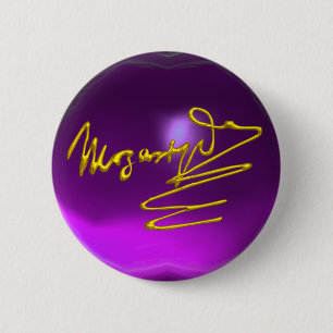 HOMAY TO MOZART Gold Signature Lila Amethyst Button