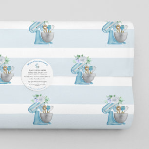 Home-Bäckerei-Blau-Mixer Geschenkpapier