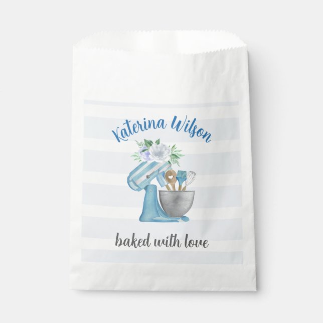 Home-Bäckerei Blaue Blumenmischer Geschenktütchen (Vorderseite)