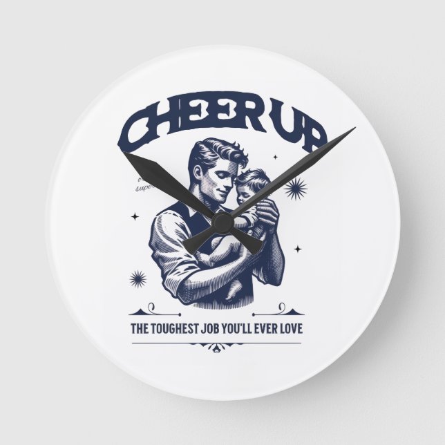 HOME DECOR DADDY CHEER UP ROUND WALL CLOCK  RUNDE WANDUHR (Vorderseite)