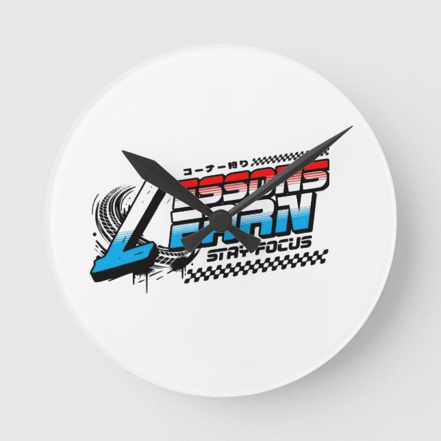 HOME DECOR FOCUS LESSONS LEARN ROUND WALL CLOCK  RUNDE WANDUHR (Vorderseite)