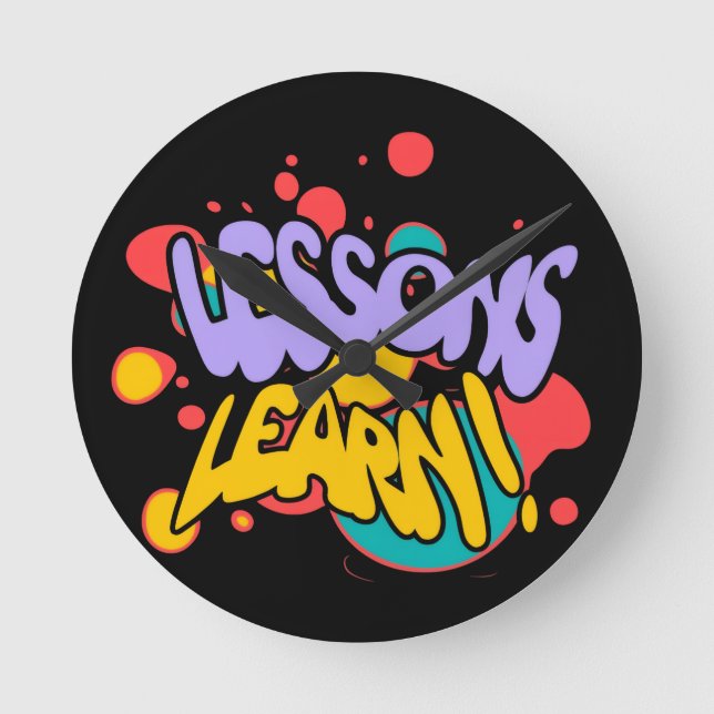 HOME-FARB-SPLASH-LEKTIONEN GELERNT RUNDE WANDUHR  (Vorderseite)