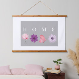 Home Floral and Butterfly design Wandteppich Mit Holzrahmen