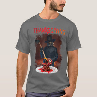Home for Manhanksgiving Day Horror Movies Cuttingu T-Shirt