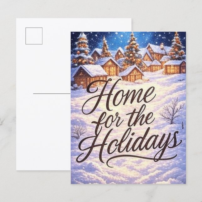 'Home for the Holidays' Postcard Postkarte (Vorne/Hinten)