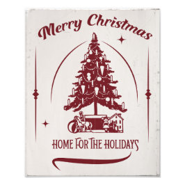 Home For the Holidays Vintage Design Fotodruck