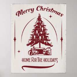 Home For the Holidays Vintage Design Poster