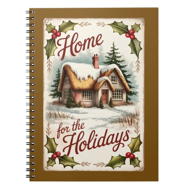 Home For The Holidays Winter Notebook Notizblock (Vorderseite)