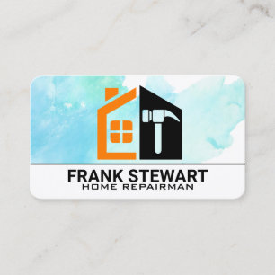 Home Hammer Logo Handyman Visitenkarte