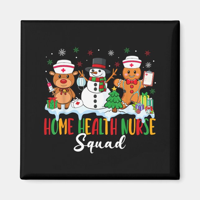 Home Health Nurse Squad Reindeer Gingerbread Chris Magnet (Vorne)