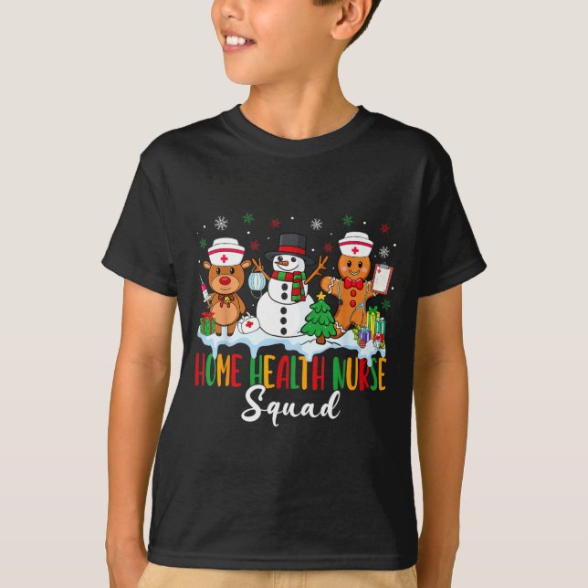 Home Health Nurse Squad Reindeer Gingerbread Chris T-Shirt (Vorderseite)