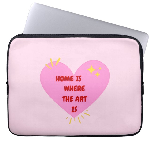 Home Is Where The Art Is – Cute Heart Inspirationa Laptopschutzhülle (Vorderseite)