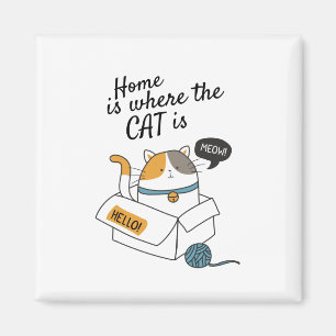 home is where the cat is magnet