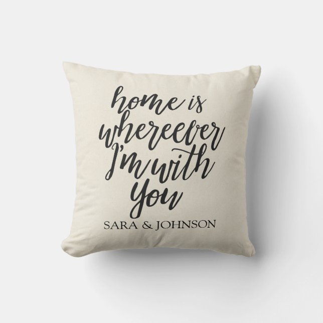 HOME IS WHEREEVER I'M WITH YOU PERSONALIZED KISSEN (Vorderseite)