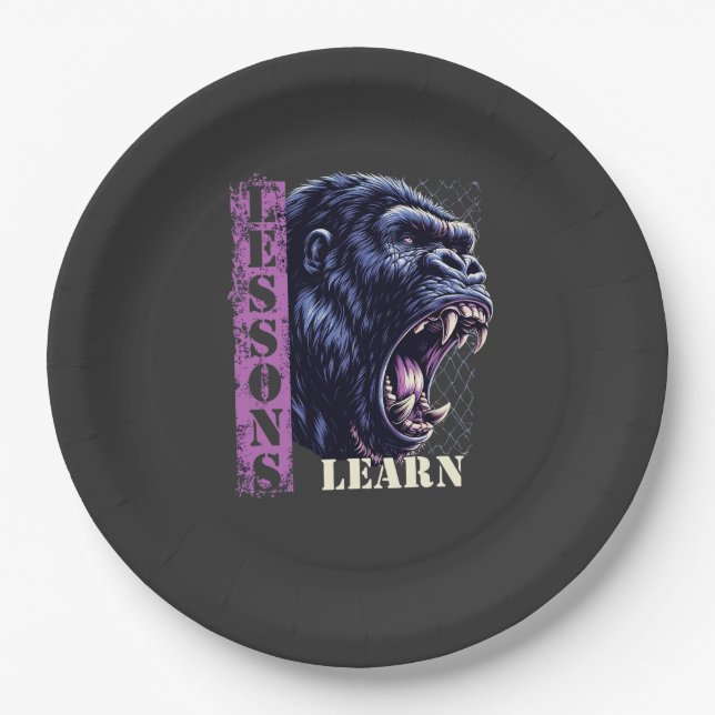 Home/Kitchen Angry Gorilla Paper Plate Pappteller (Vorderseite)