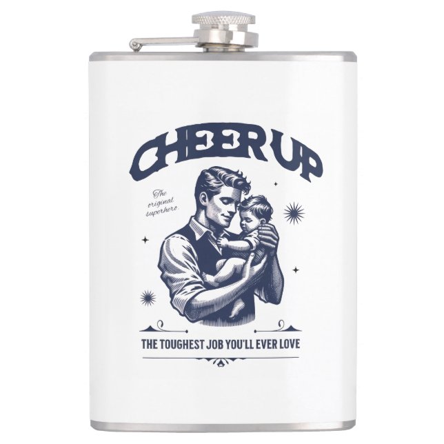 HOME/KITCHEN DADDY CHEER UP VINYL WRAP FLASK  FLACHMANN (Vorderseite)