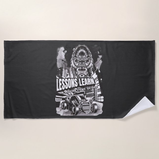Home Legendary Gorilla Lessons Learn Beach Towel Strandtuch (Vorderseite)