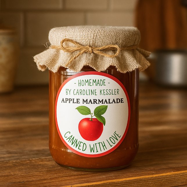 Home Made Apple Marmalade Canning Label Sheet Runder Aufkleber (Von Creator hochgeladen)