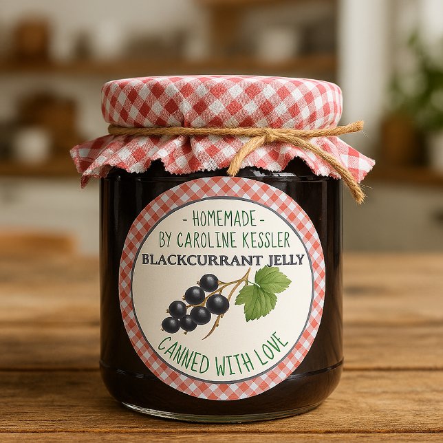 Home Made Blackcurrant Jelly Canning Label Sheet Runder Aufkleber (Von Creator hochgeladen)