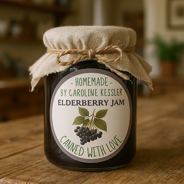 Home Made Elderberry Jam Canning Label Sheet Runder Aufkleber (Von Creator hochgeladen)