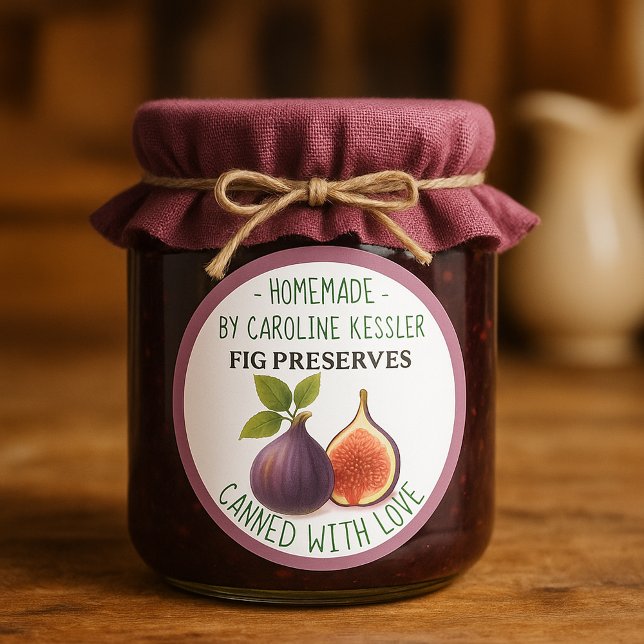 Home Made Fig Preserves Canning Label Sheet Runder Aufkleber (Von Creator hochgeladen)