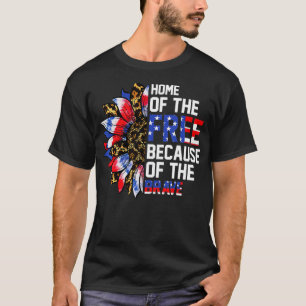 Home Of The Free Because Of The Brave Sunflower 4t T-Shirt