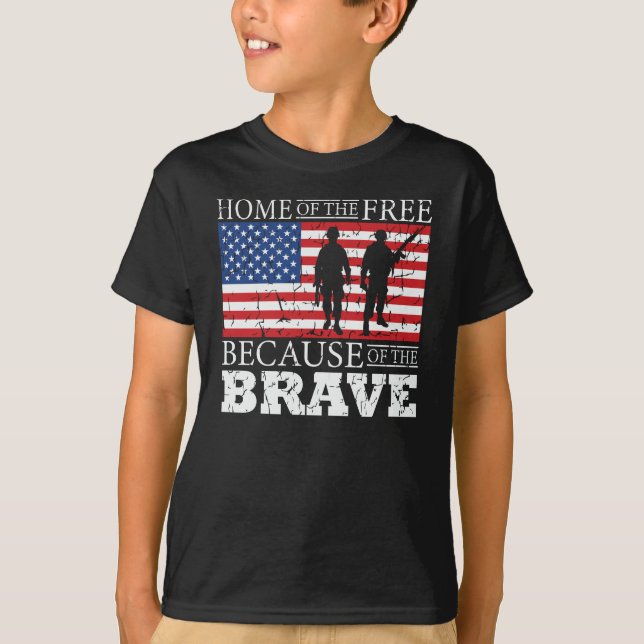 Home Of The Free Because Of The Brave - USA Flag T-Shirt (Vorderseite)