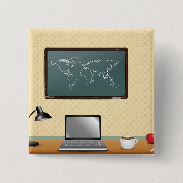 Home Office Desk Laptop Coffee Button (Vorderseite)