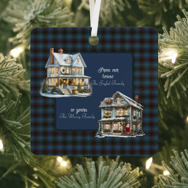 Home Original Scottish Tartan Christmas Ornament Aus Metall (InSitu)