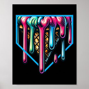 Home Plate Drip - Eiscreme Softll und verkaufen  Poster