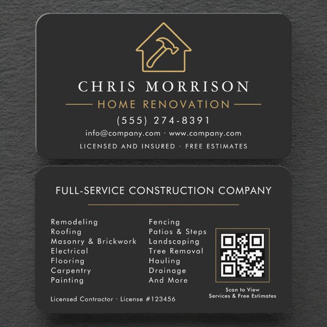 Home Renovation Repair QR Code Professional Visitenkarte (Von Creator hochgeladen)