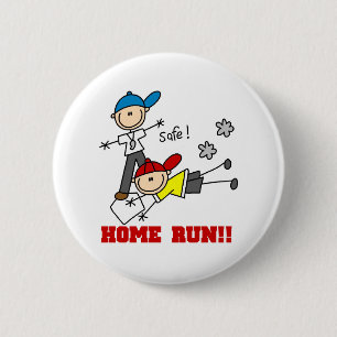 Home Run Baseball Button