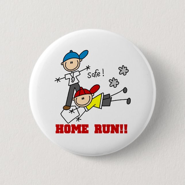 Home Run Baseball Button (Vorderseite)